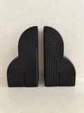 Black Ribbed Book Ends